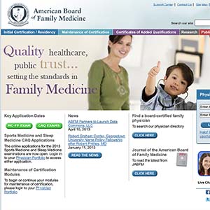 American Board of Family Medicine website development project